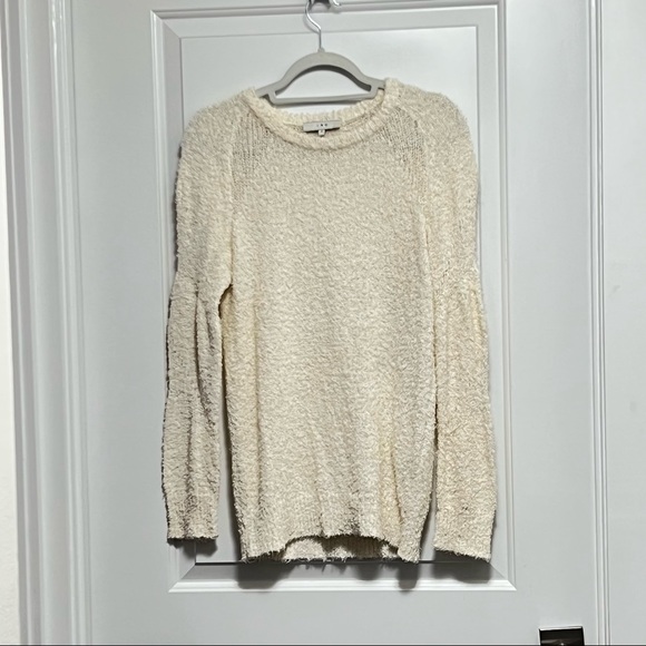 IRO Ines Fuzzy Textured Off White Knit Sweater Size Small. - Picture 5 of 9